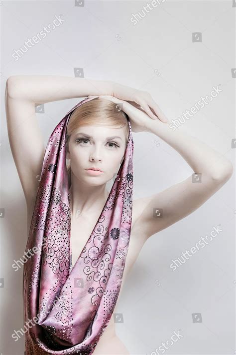 Porcelain Naked Attractive Lady Playing Silk Editorial Stock Photo Stock Image Shutterstock