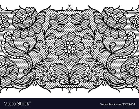 Seamless Lace Pattern With Flowers Royalty Free Vector Image
