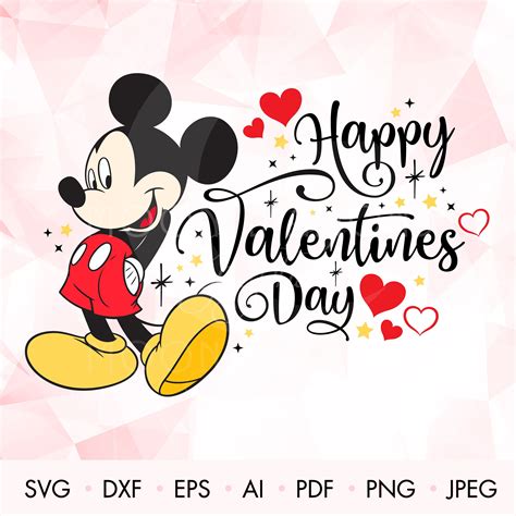 Mickey Mouse SVG Mickey Valentines Happy Valentines Svg | Etsy