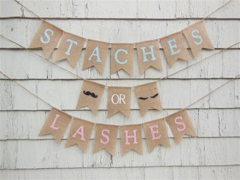 Staches Or Lashes Gender Reveal Staches Or Lashes Banner Gender