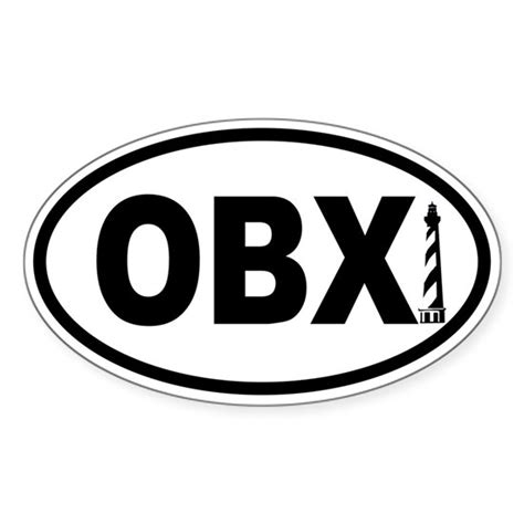 Obx2 Sticker Oval Outer Banks Obx Lighthouse Oval Sticker By A To Z