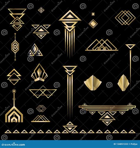 Art Deco Set Of Objects Stock Vector Illustration Of Decorative