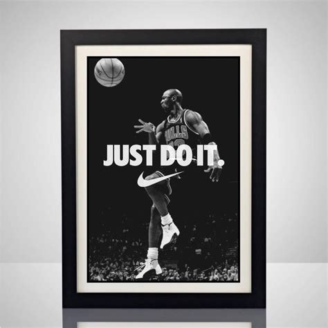 Nike Michael Air Jordan Just Do It Poster NBA Sports Memorabilia Chicago Bulls Wall Art Home