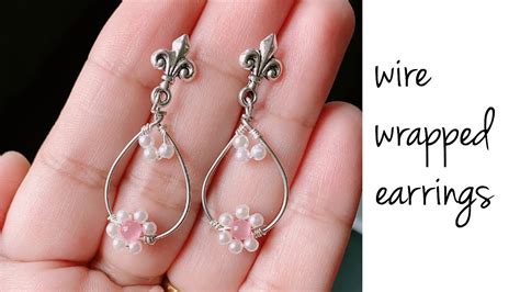 Diy Earrings Simple And Beautiful Wire Wrapped Pearl Earrings Wire