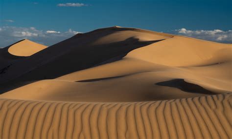 Gobi Desert Ripples Through The Sand And Sand Dunes