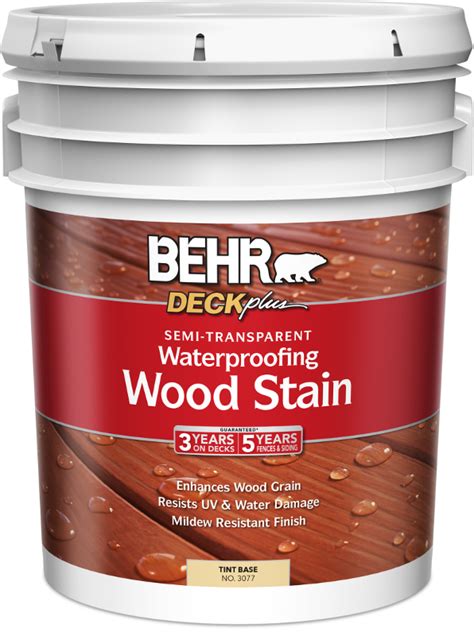 Behr Deckplus Semi Transparent Waterproofing Wood Stain Tint Base