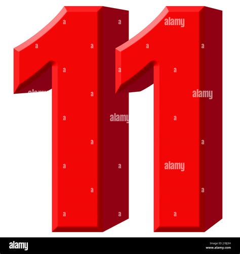 Numeral 11 Eleven Isolated On White Background 3d Render Stock Photo