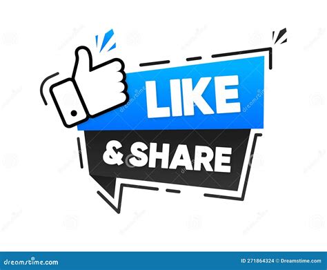 Like And Share Banner The Thumbs Up Social Media Concept Button Icon Of Social Media Vector