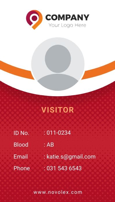 Red Orange Photo Visitor Card Template Postermywall
