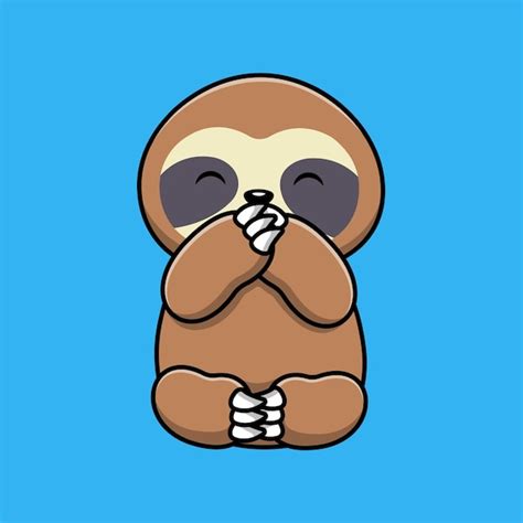 Premium Vector Cute Sloth Happy Cartoon Vector Icon Illustration