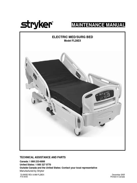 Stryker Fl28ex Hospital Bed Service Manual Electrical