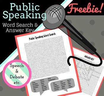 Words are not concrete or tangible items; Public Speaking Word Search & Answer Key by Speech Debate ...