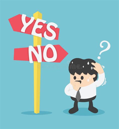 Two Road Signs Yes Or No Choice Stock Vector Illustration Of