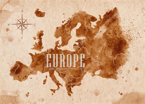 Map Europe Retro — Stock Vector © Anna42f 54765393