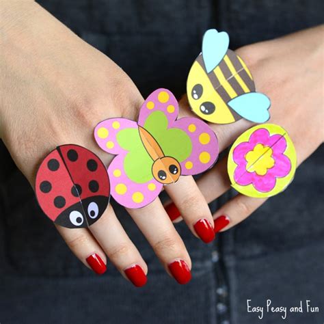 Printable Bug Paper Rings For Kids Craft Template Easy
