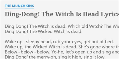 Ding Dong The Witch Is Dead Lyrics By The Munchkins Ding Dong The Witch