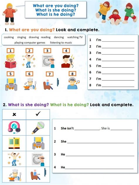 What Are You Doing What Is He Or She Doing Interactive Worksheet
