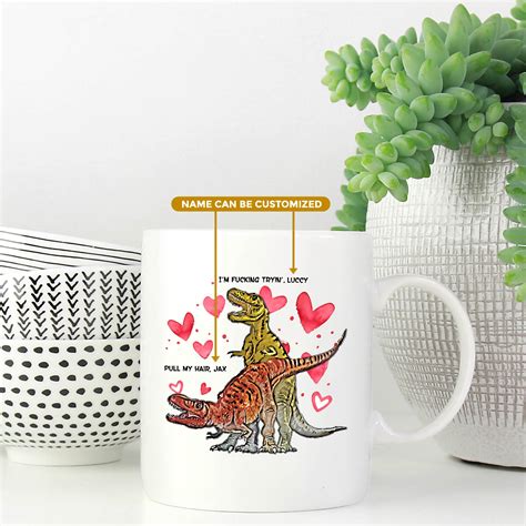 Personalized T Rex Pull My Hair Mug Dinosaurs T Rex Pull My Hair