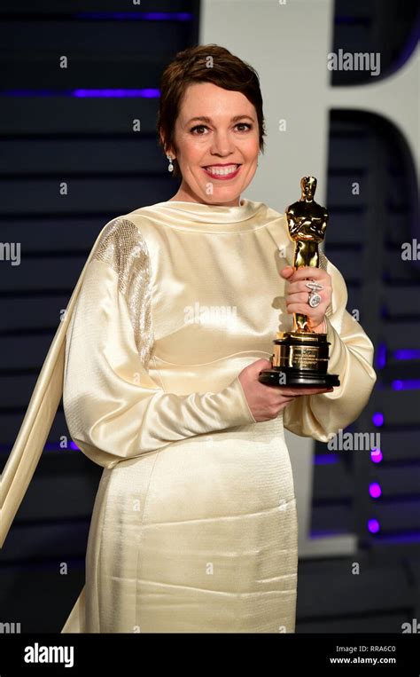 Olivia Colman With Her Oscar For Best Actress Attending The Vanity Fair