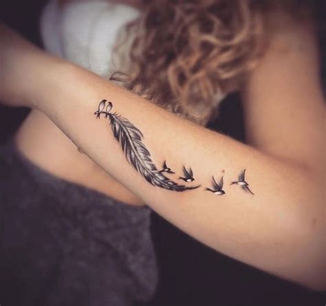 34 Stunning Feather Tattoo Ideas Fashionmoe Girl Arm Tattoos