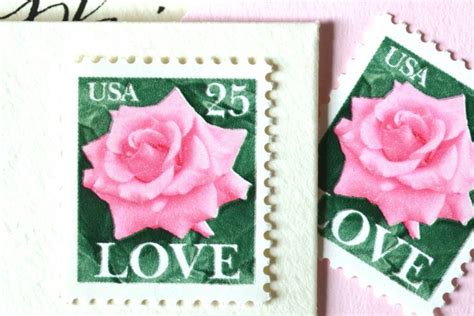 10 Pink Rose Vintage Postage Stamps Unused Love Stamps For Etsy In
