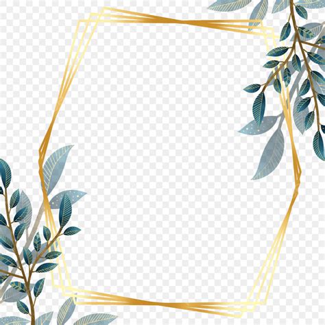 Floral Wedding Invite Png Transparent Floral Gold Frame Border Page