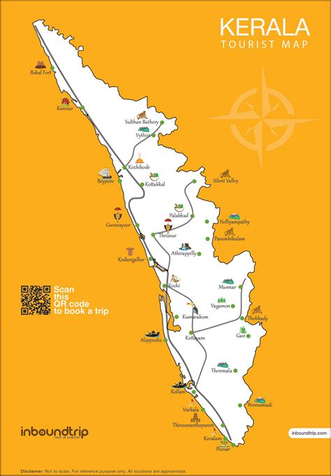Kerala Map With Tourist Places