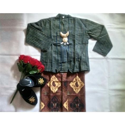 Jual Kebaya Lurik Tenun Anak Perempuan Kostum Adat Jawa Tradisional Kyc01 Shopee Indonesia