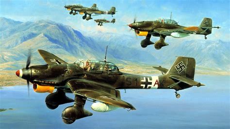 German Stuka Divebombers Ww2 War Art Pinterest German Aviation