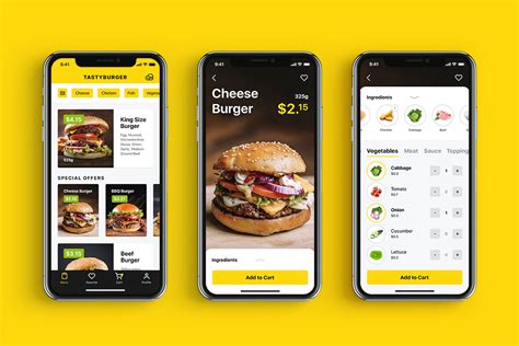 The app shows a list of restaurants nearby you that are selling burgers. Case Study: Tasty Burger. UI Design for Food Ordering App