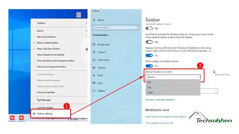 How To Move Taskbar Windows 10 From Its Default Position Techsukhen