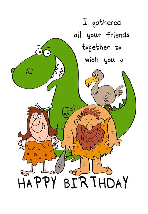 Printable Friends Gathered Together Birthday Card Birthday Free