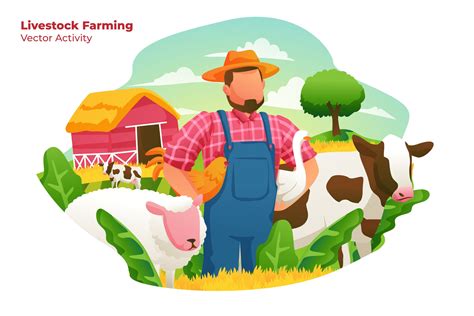 Livestockfarming Vector Illustration ~ Illustrations ~ Creative Market