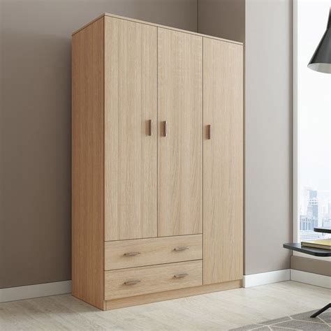 Oak Wardrobe Cabinet Wood Bedroom Clothes Storage Organiser Cupboard 3