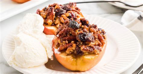Baked Apples With Cranberries And Pecans Recipe Lanas Cooking