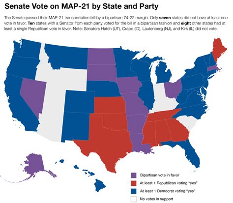 Transportation For America Graphic A Closer Look At The Senate Map 21 Vote By State