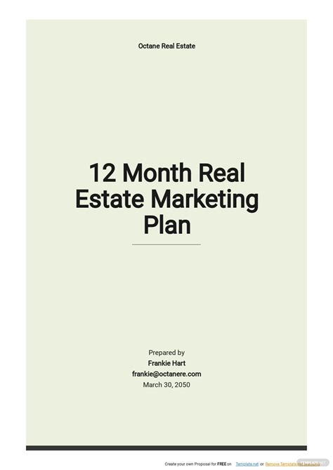 Real Estate Marketing Plan Template Google Docs Word Apple Pages Pdf Template Net