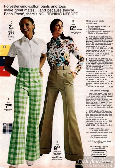 Retro Pants 70s Fashion For Women From The 1973 Jc Penney Catalog