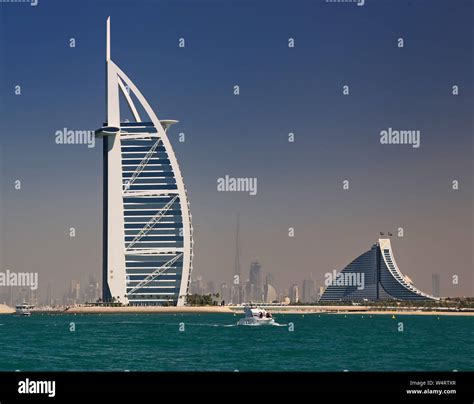 Iconic Buildings Of Burj Al Arab And Jumeirah Beach Hotel In Front Of