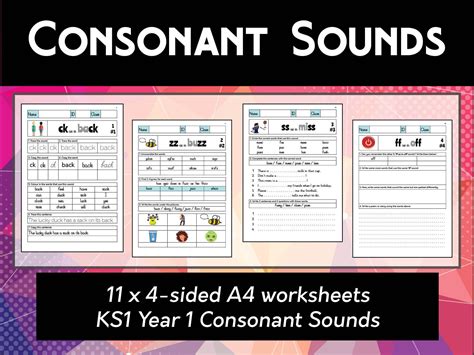 Ks1 Year 1 Consonants Spelling And Phonics Worksheets Teaching Resources