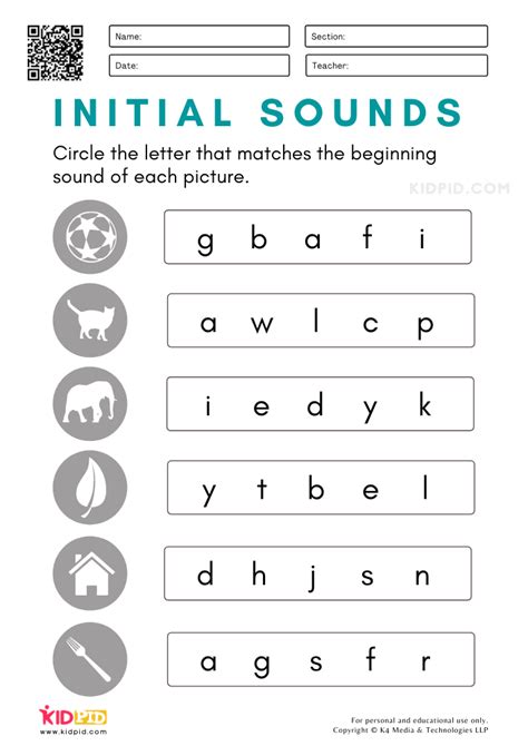 Initial Sounds Worksheets For Kids Kidpid