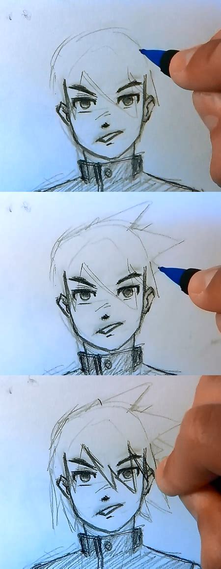 How to draw and shade anime hair. Draw Manga hair 4 different ways for male characters