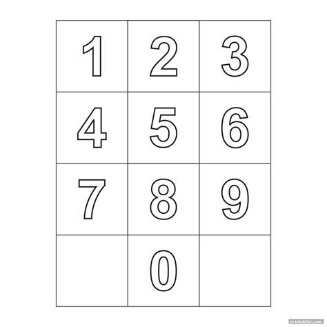 Printable numbers 0 9