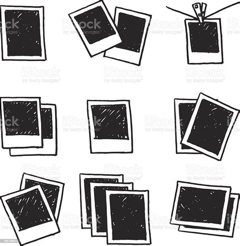 Doodle Blank Polaroid Vector Illustration Stock Illustration Download