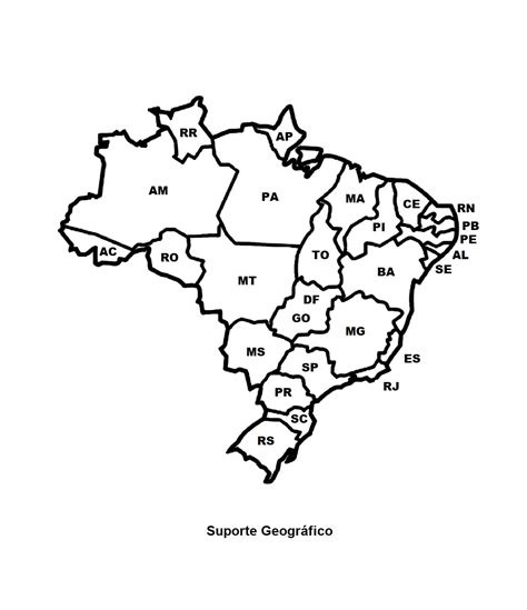 Mapa Do Brasil Siglas Para Colorir