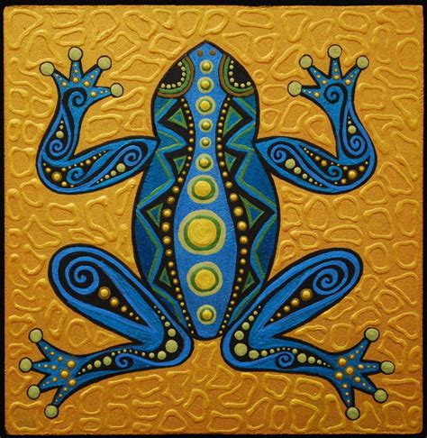 Blue Frog By Acwaltz On Deviantart Aboriginal Dot Art Frog Art Art