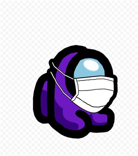 Hd Purple Among Us Mini Crewmate Character Baby Wearing Surgical Mask