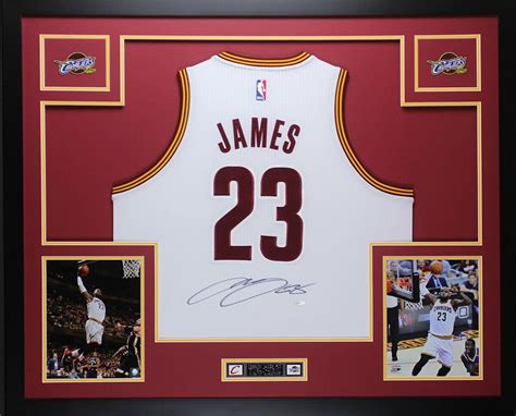 Lebron James Autographed And Framed White Cavs Jersey Auto Upper Deck Coa