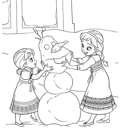 Printable anna and elsa and olaf coloring page. 14 Free Printable Anna and Elsa Coloring Pages - 1NZA