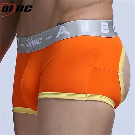 Silver Belt Cotton Hollow Mens Boxer Shorts Backless Buttocks Sexy